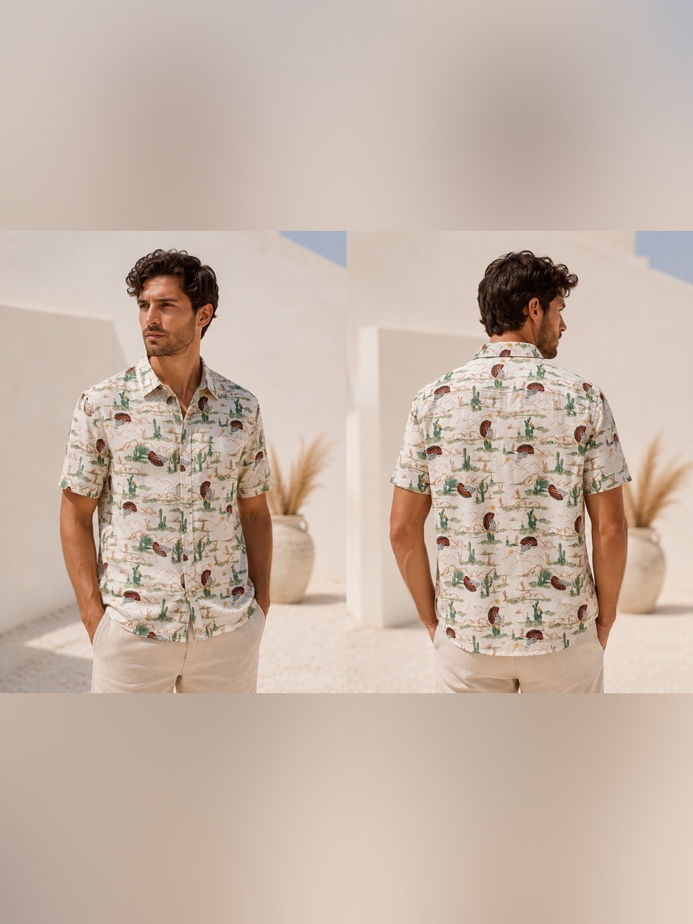 Fresh Vibes S Cotton Spooky Summer Desert Taco Skeleton Button Up Shirt Short Sl